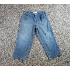 Route 66 Carpenter Jeans Men 38x32 Blue Denim Loose Baggy Cargo Hip Hop Skater